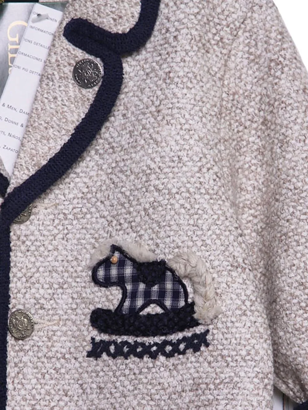 Giesswein Infant Boys Tweed Jacket, Rocking Horse Applique, 12-18 Months NWT